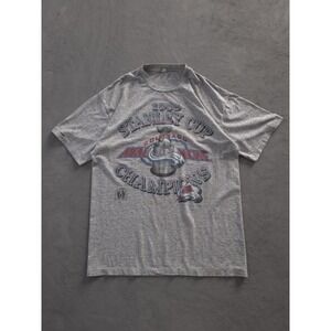 Vintage 1996 Colorado Avalanche Stanley Cup Champions NHL Hockey T-shirt L Grey